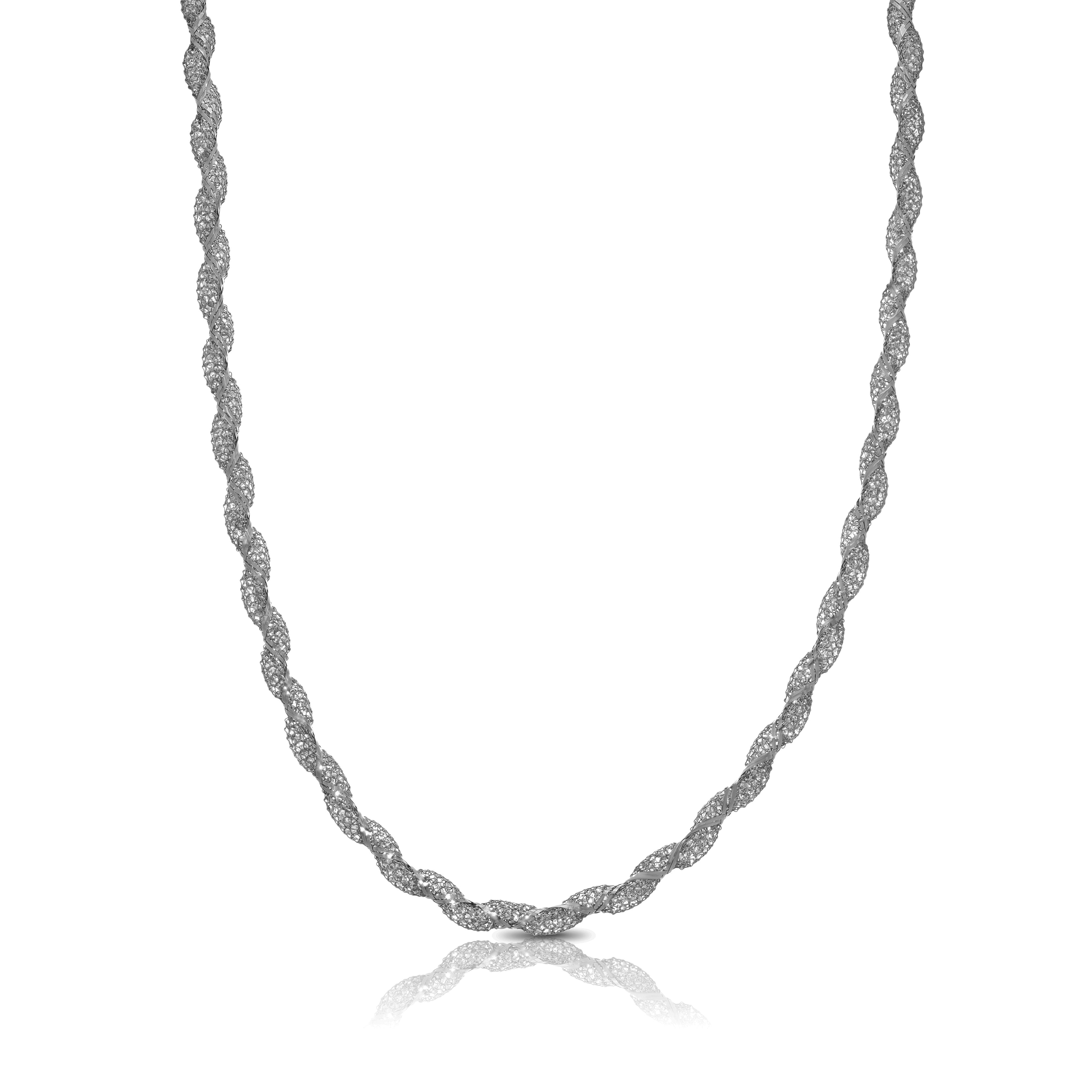 925 Sterling Silver Wrap Accent Mesh Inlay Swarovski Crystals