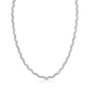 Collar de plata de ley 925 con malla decorativa y cristales Swarovski - ECN00020