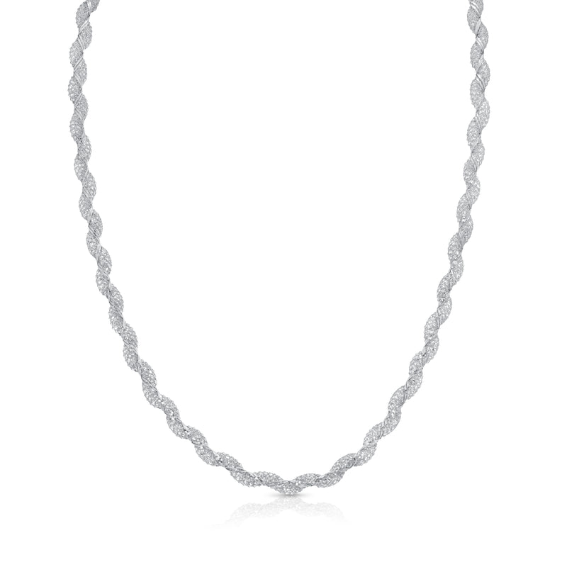 Collar de cristales Swarovski con incrustaciones de malla envolvente chapado en rodio negro - ECN00020BL
