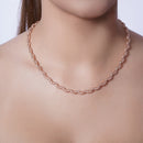 Collar de plata de ley 925 con malla decorativa y cristales Swarovski - ECN00020