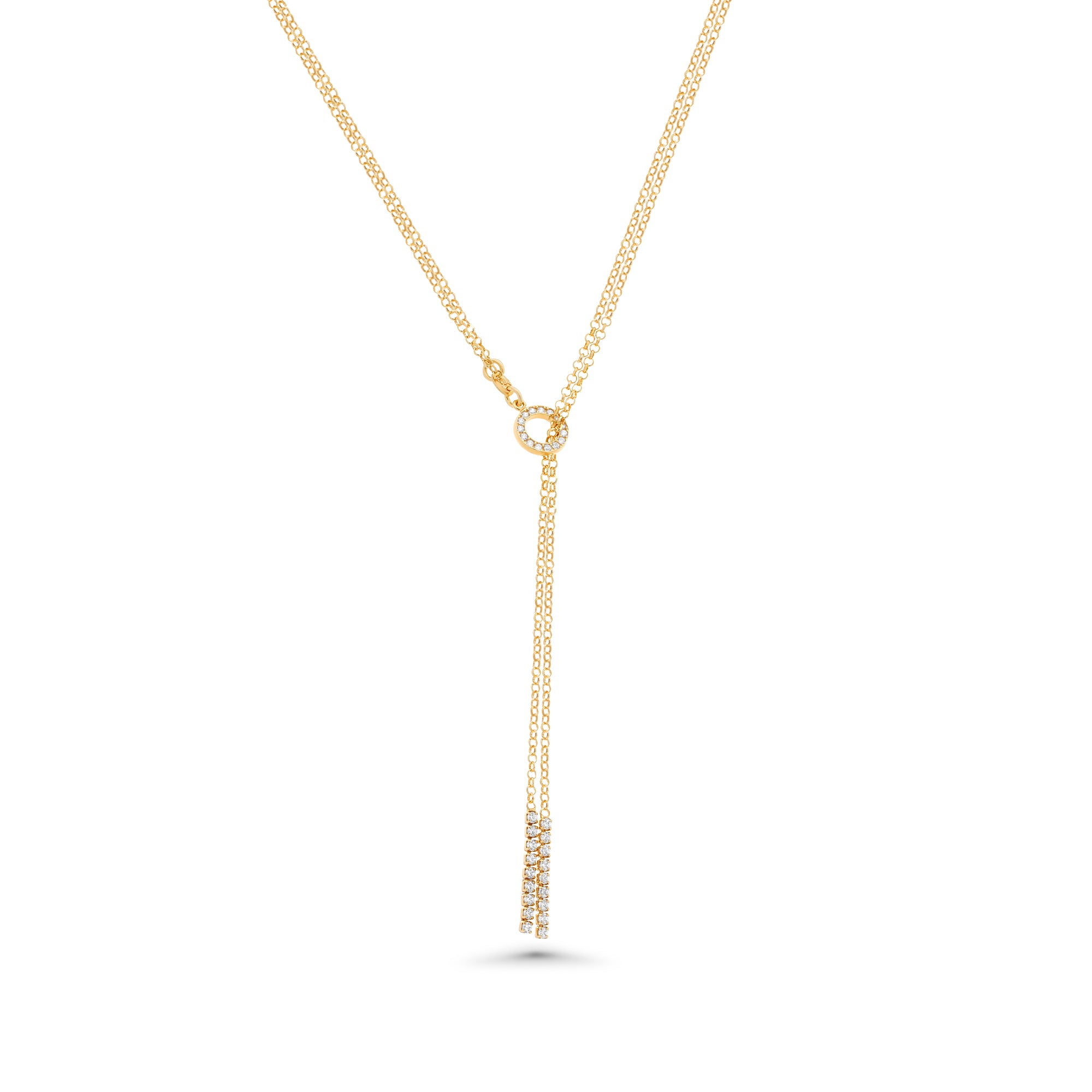 925 Sterling Silver Italian Two Strand Toggle Necklace With Clr CZ Bars - ECN00021