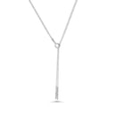 925 Sterling Silver Italian Two Strand Toggle Necklace With Clr CZ Bars - ECN00021