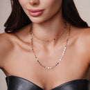 Collar de círculo plano de plata de ley 925 bañado en oro rosa - ECN00024RGP