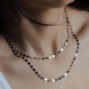 Collar de círculo plano de plata de ley 925 rodiada - ECN00024RH