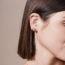 Pendientes de botón con cuentas de plata de ley 925 bañados en oro - BD-STUD-GP