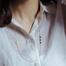 Collar de cadena con estrellas alternadas en plata de ley 925 bañado en oro - ECN00036GP