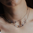 Collar DC de cuadrados abiertos en plata de ley 925 rodiada - ECN00066RH