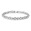 Pulsera redonda chapada en rodio de plata 925 y acentuada con circonitas - GMB00024RH