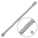 Rhodium Plated 925 Sterling Silver CZ Encrusted Miami Cuban Link 10.2mm Chain Or Bracelet - GMN00198 | GMB00076