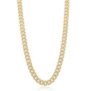 Gold Plated 925 Sterling Silver 9.5mm Miami Curb CZ Chain and Bracelet - GMN00176GP | GMB00089GP
