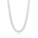 Rhodium Plated 925 Sterling Silver CZ Encrusted Miami Cuban Link 10.2mm Chain Or Bracelet - GMN00198 | GMB00076