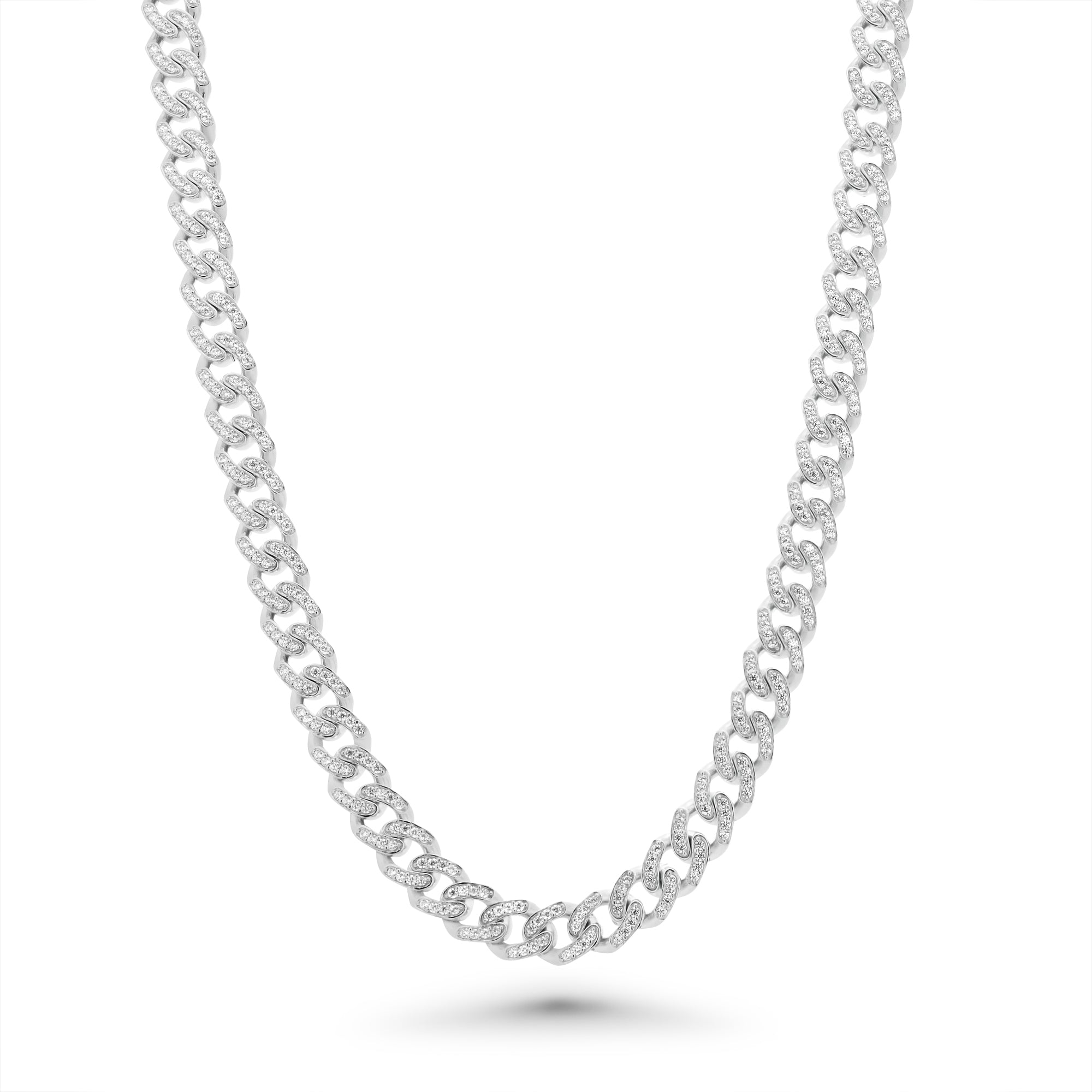 Cadena de eslabones cubanos Miami de 23 mm con incrustaciones de circonitas cúbicas en plata de ley 925 rodiada - GMN00214