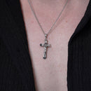 Colgante de cruz con borde de corazón chapado en 2 tonos en plata 925 - GMP00040RG