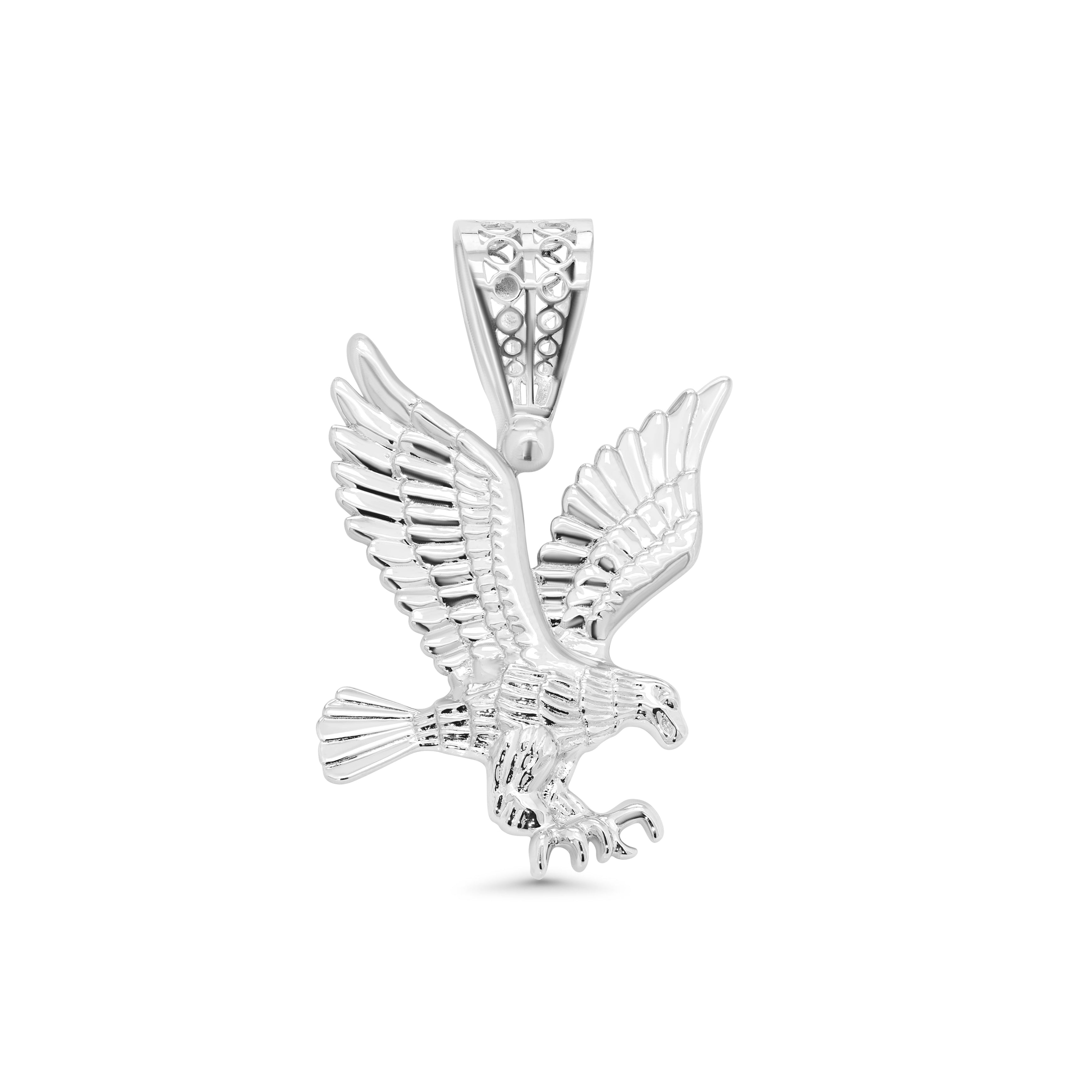 Colgante de águila americana de plata de ley 925 rodiada (35,5 mm x 38,3 mm) - GMP00185