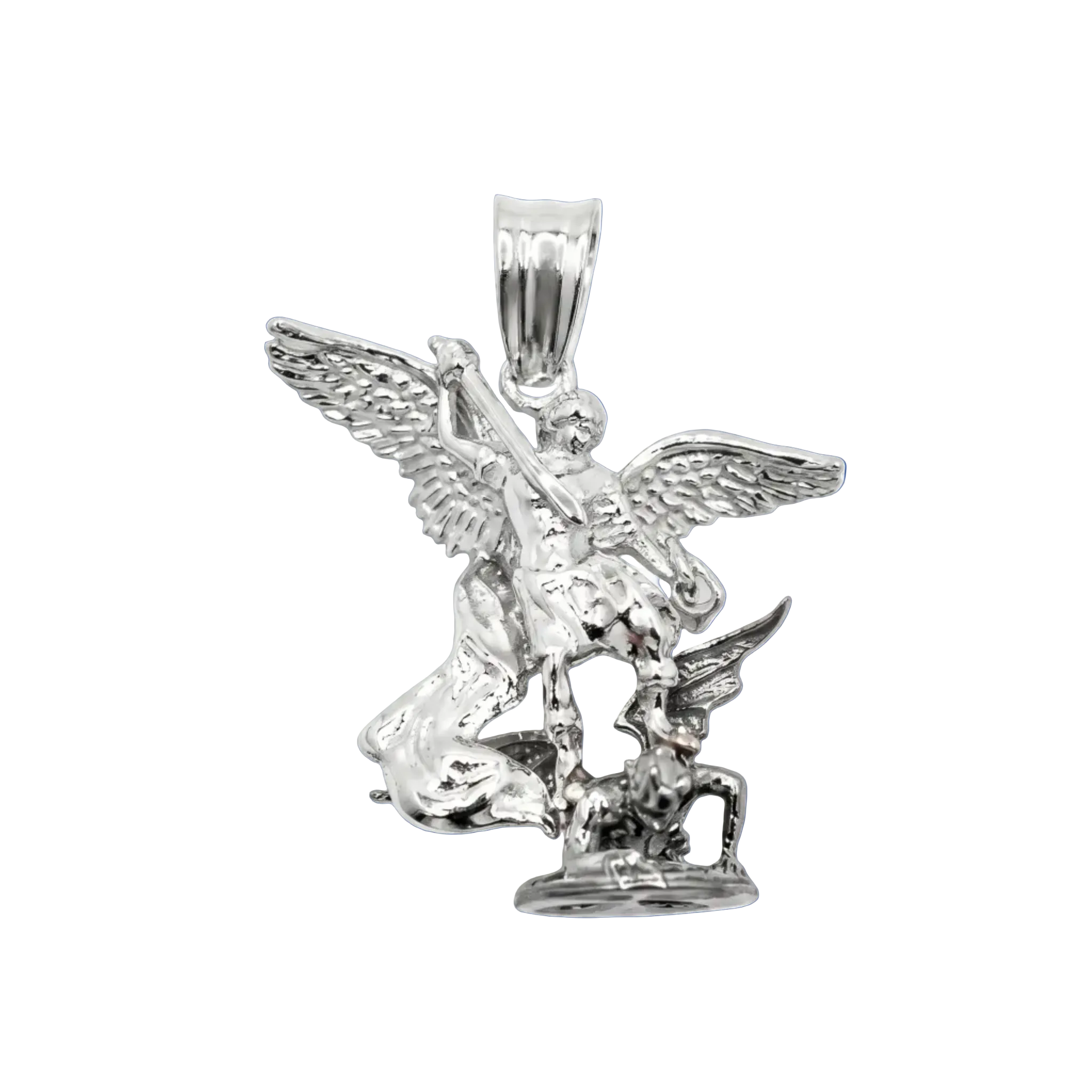 Two-Tone 925 Sterling Silver Archangel Saint Michael Pendant - GMP00218