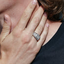 Anillo de plata de ley 925 rodiada para hombre con circonita - GMR00223