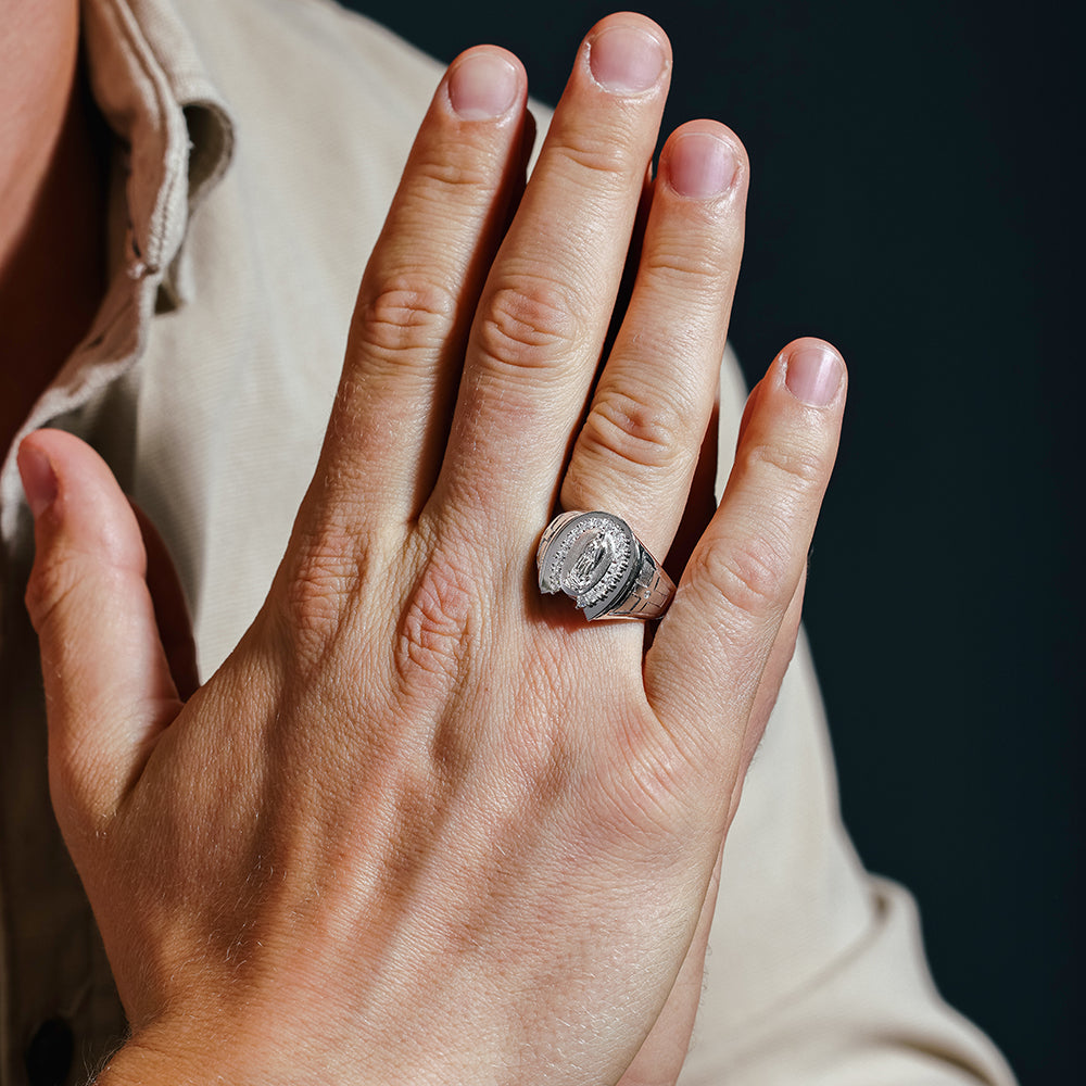 K*g様 DjangoAtour Lady nude ring シルバー925リ 925 Sterling Silver Rhodium Lady of Guadalupe Ring - GMR00231RH