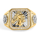 Anillo de plata de ley 925 chapado en rodio con circonita cúbica para hombre - GMR00239RH