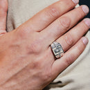 Anillo de la Virgen de Guadalupe para hombre en plata de ley 925 rodiada con circonita - GMR00247RH