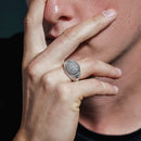 Anillo de corona para hombre en plata de ley 925 rodiada - GMR00236RH