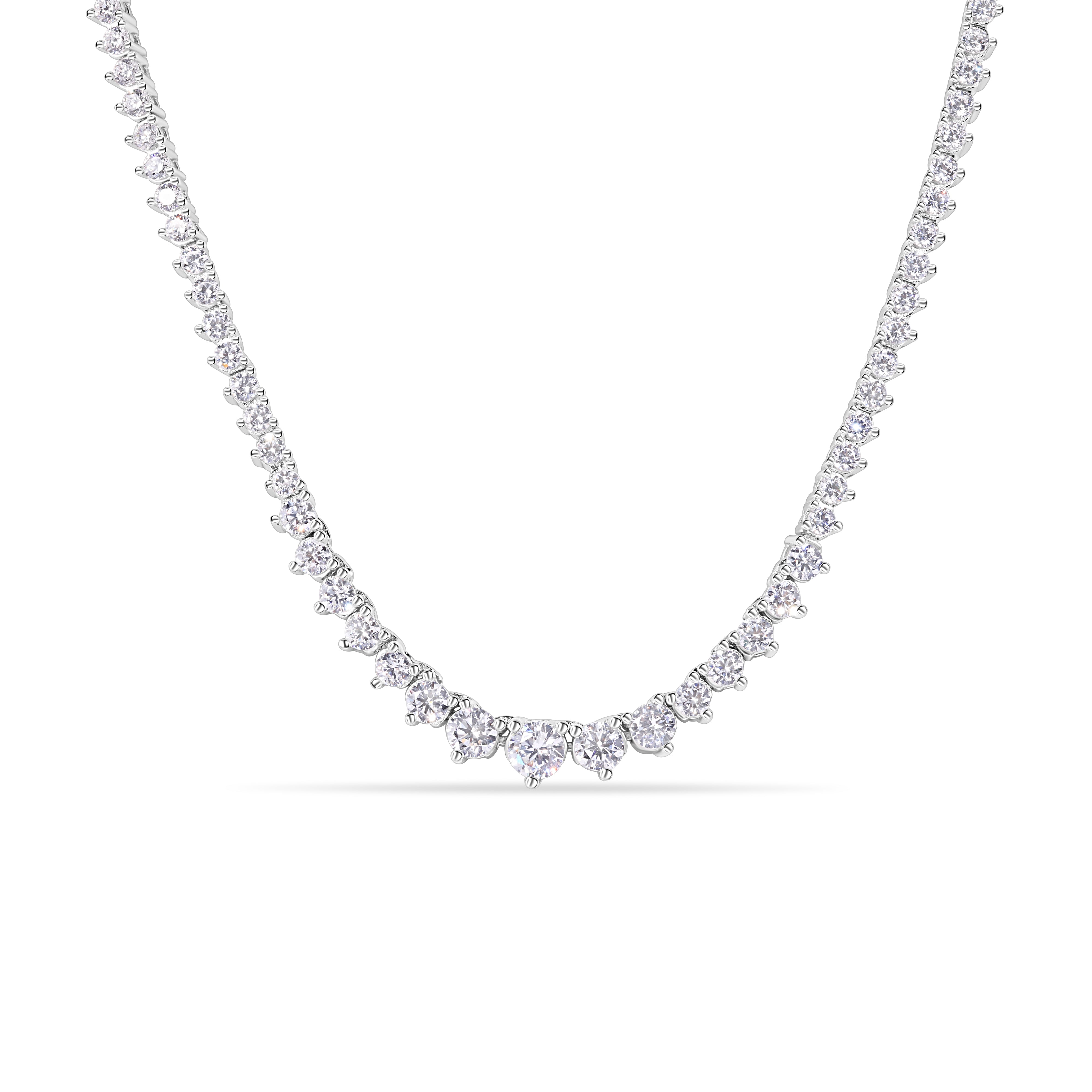 Rhodium Plated 925 Sterling Silver Pear Cut Center Stone Clear CZ