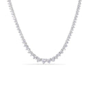 Rhodium Plated 925 Sterling Silver Clear CZ Tennis 2.6mm Necklace Bracelet and Climbing Earring Set - GMS00033