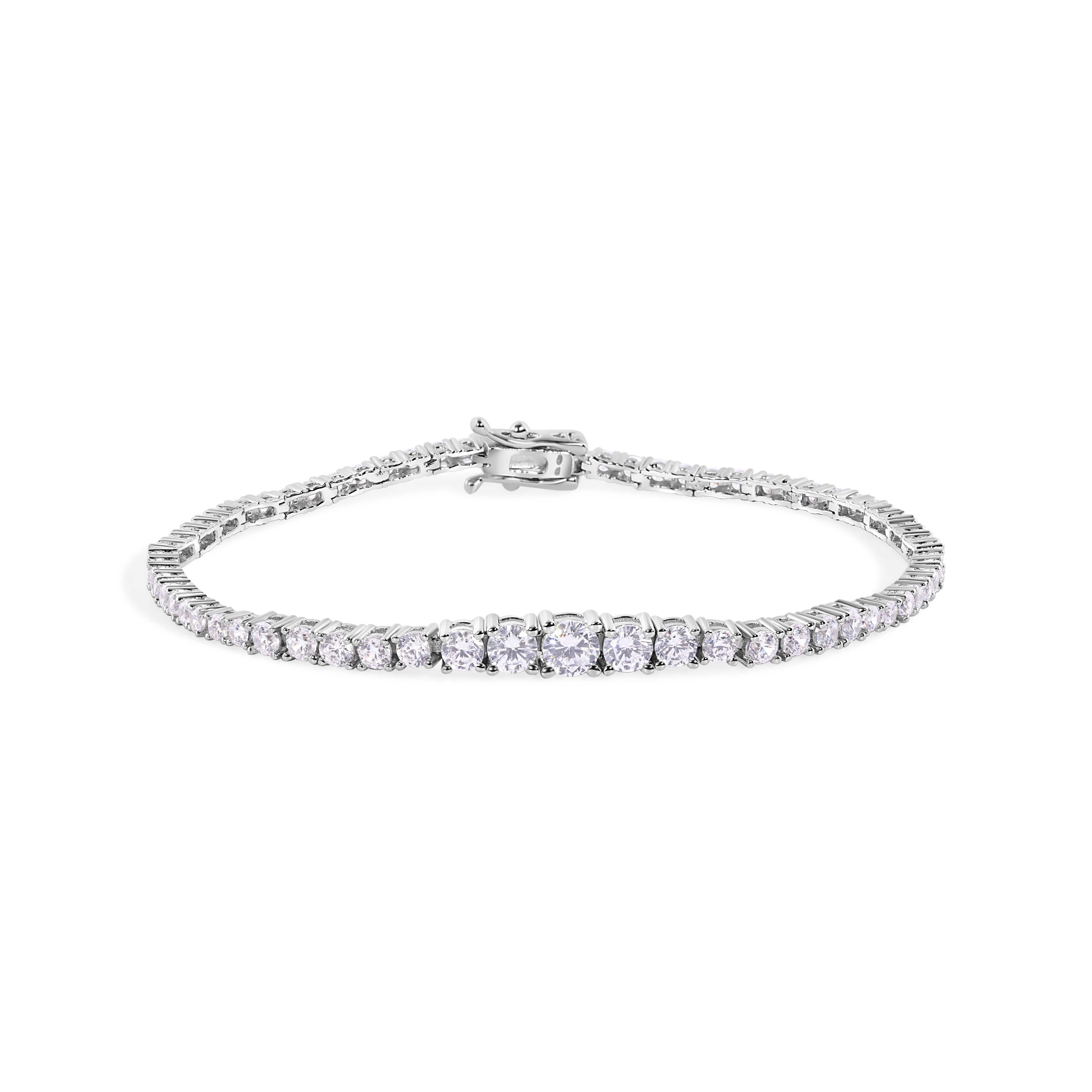 Rhodium Plated 925 Sterling Silver Pear Cut Center Stone Clear CZ
