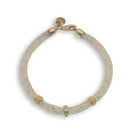 Clearance-Rhodium Plated Italian CZ Mesh With CZ Accent Bracelet- GTB00012