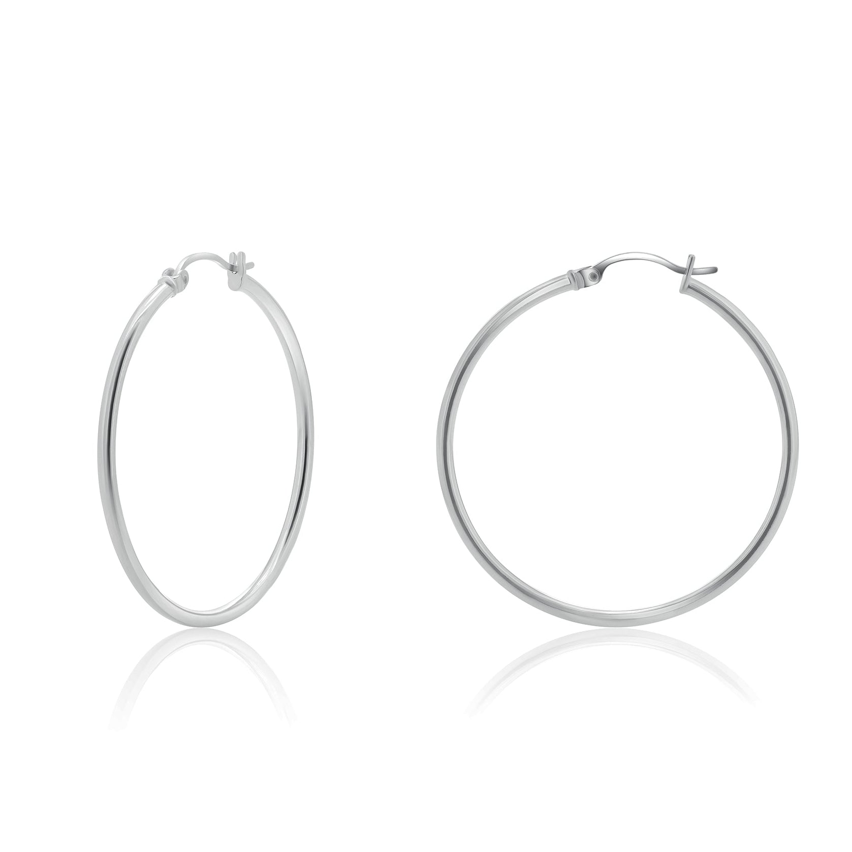 Silver 925 Plain Hoop Earring 2mm - HP02-2 | Silver Palace Inc.