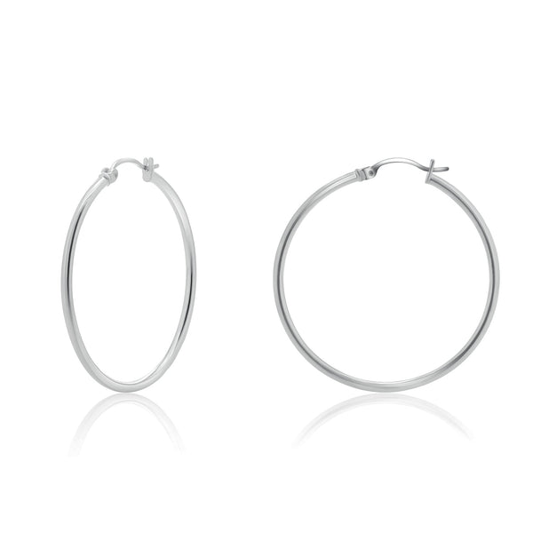 Silver 925 Plain Hoop Earring 2mm - HP02-2