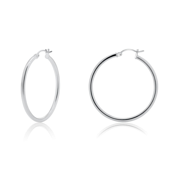 Silver 925 Plain Hoop Earring 2.5mm - HP02-2.5