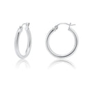High Polished 925 Sterling Silver Hoop Earrings 3mm - HP02-3