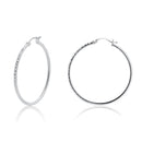 Pendientes de aro de plata con talla de diamante de 2 mm de ancho - HP04-2