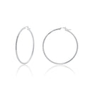 Silver 925 Diamond Cut Hoop Earrings 3mm Wide - HP04-3