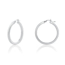 Pendiente de aro plano cuadrado de plata 925 de 3 mm de ancho - HP05-3