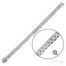 Pulsera o collar de moissanita cubana Miami de 9,5 mm con baño de rodio en plata de ley 925 - MGMB00089