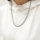 925 Sterling Gun Metal plateado Battuta Cuerda 180 Cadena o pulsera de 3,7 mm - CH961