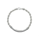 Pulsera de plata de ley 925 con barra redonda hueca de 4 mm - CHHB012