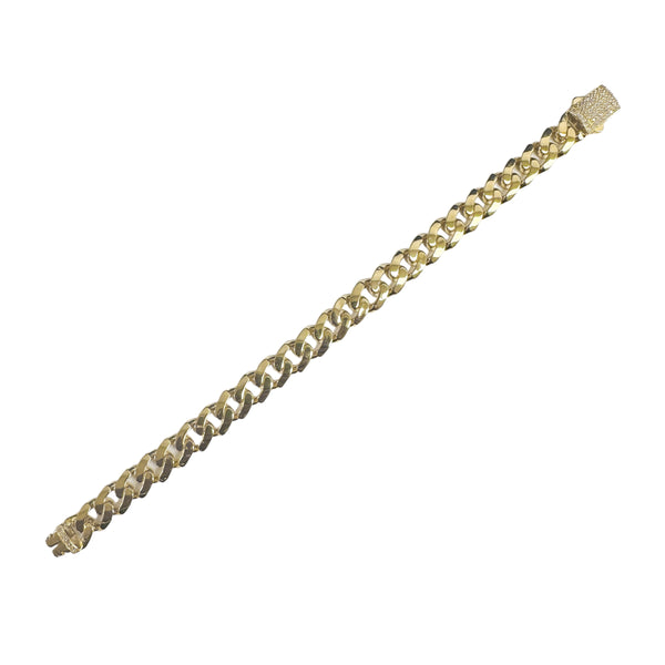 Pulsera de eslabones huecos cubanos de Miami bañada en oro de plata 925, 9,6 mm - GMB00082GP