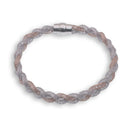 Clearance-Rhodium & Rose Gold Plated Twisted Mesh Italian Bracelets - ITB00019RH/RGP
