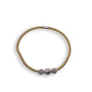 Clearance-Sterling Silver Disco Beaded Italian Stretchy Tube Bracelets - ITB00029