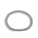 Clearance-Rhodium Plated Italian Twisted Mesh Bracelet- ITB00035RH