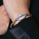 Pulsera italiana con eslabones de circonita chapada en oro y rodio de plata 925 - ITB00186GP-RH