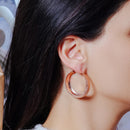 Pendientes Aros Plata 925 Chapados Oro Rosa - ITE00081RGP