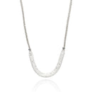 Rhodium Plated 925 Sterling Silver Mesh Necklace Filled with CZ - ITN00024