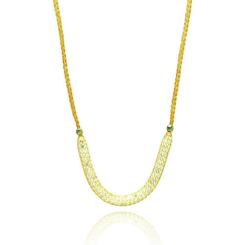 Rhodium Plated 925 Sterling Silver Mesh Necklace Filled with CZ - ITN00024