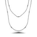 Silver 925  Rhodium Plated Mystical Chain Italian Necklace - ITN00051