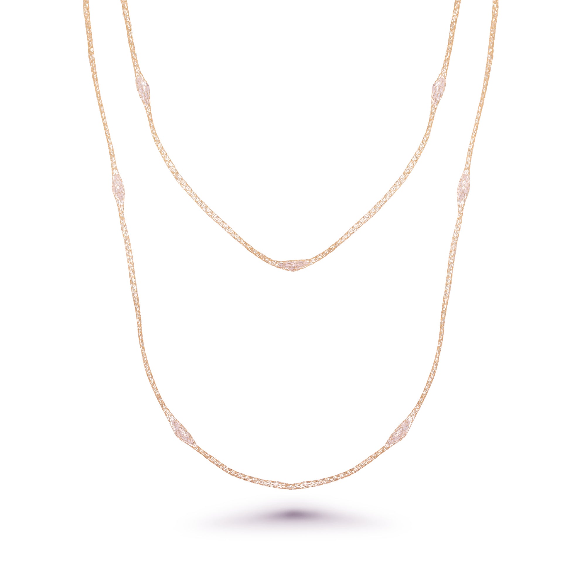 Silver 925  Rhodium Plated Mystical Chain Italian Necklace - ITN00051