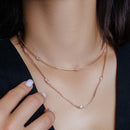 Collar Italiano De Cadena Mística Chapada En Oro Rosa De Plata 925 - ITN00051RGP