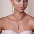 Collar de malla de tres hilos en plata de ley 925 rodiada con malla y colgante relleno de circonitas - ITN00065RH